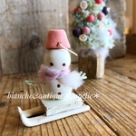 ソリに乗ったゆきだるまん♡ミニチュア