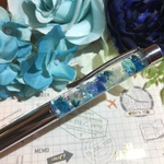 アクアリウムボールペン✳︎シルバー×アクアブルー✰⋆｡:ﾟ･*☽:ﾟ