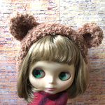 ブライスサイズふわふわクマ帽子◇キャメルブラウン