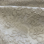 《グレージュ》☃️コットン立体刺繍レース生地