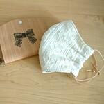 【新作できました！】不織布入り  キャンディのような 可愛い 秋冬リネンマスク【縄編み シャーリングニット生地】