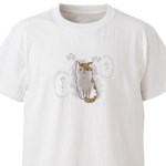 聖獣（ネコ）【ホワイト】ekot Tシャツ <イラスト：タカ（笹川ラメ子）>