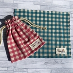(刺繍名入れ可）　給食セット＊巾着袋とランチョンマット