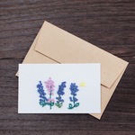 ラベンダー 手刺繍メッセージカード