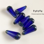 20*10mm deep cobalt * piccasso chandelier 縦長/ドロップ チェコビーズ 2個