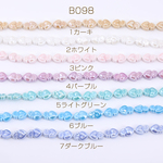 B098-2 30個 チャイナビーズ 陶器ビーズ ハート 10.5×15.5mm 3×【10ヶ】