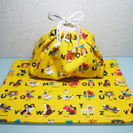 【キラキラ⭐︎アルファベット】お弁当袋セット  巾着&ランチョンマット