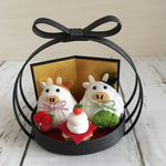 和雑貨　お正月飾り　丑年　ちりめん牛さん