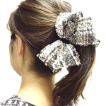 《再再販》ツイードヘアボウバナナクリップ