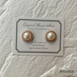 再販✴︎アンティークパールボタンピアス/イヤリング