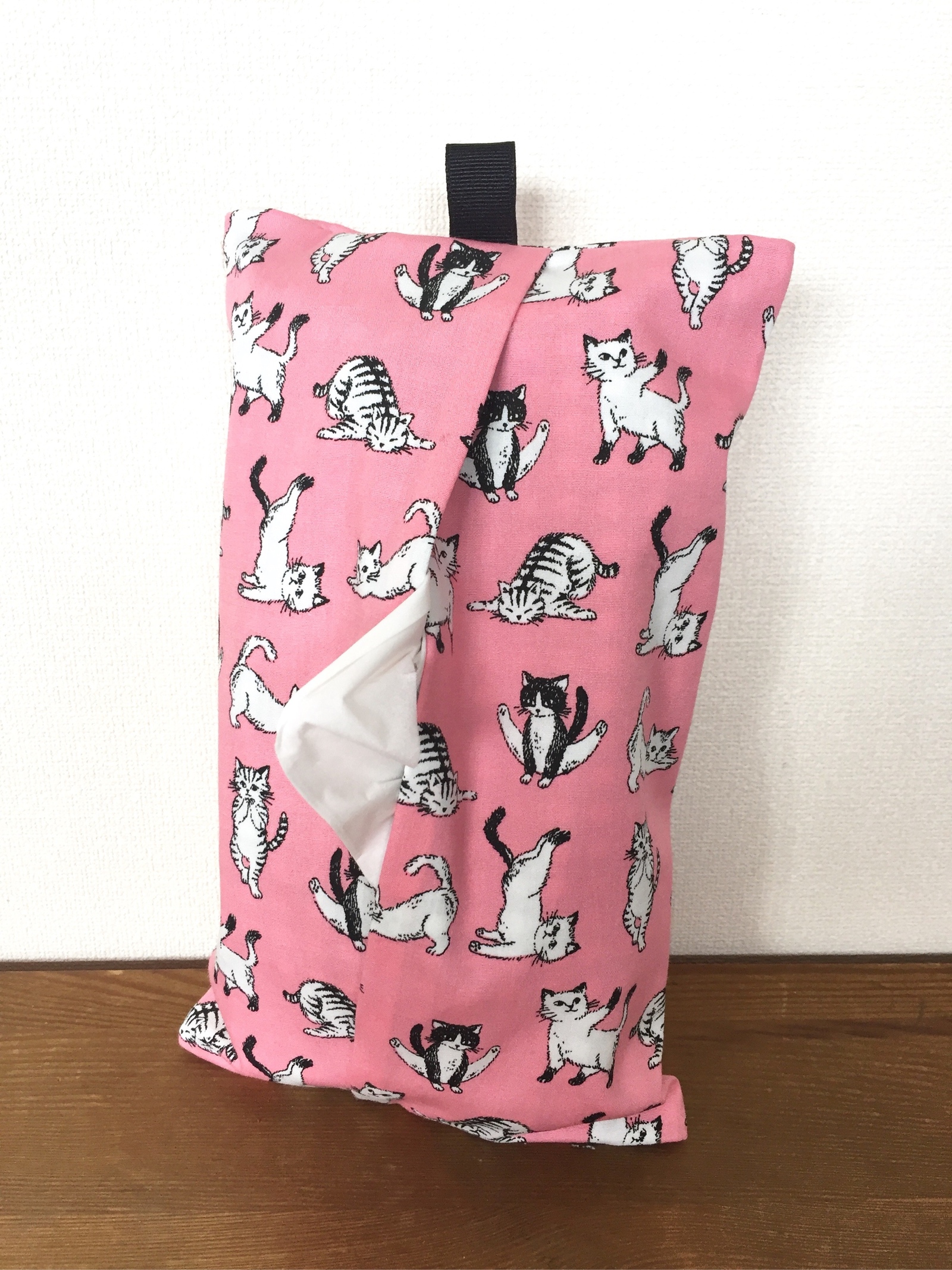 ハンドメイド☆ファッション小物♡ティッシュペーパーカバー♡ 花柄 ティッシュカバー ハンドメイド オレンジ 布製 おしゃれ