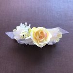 薔薇のバレッタ　黄色