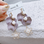 【再販】フラワーパールピアス