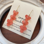 ☆SALE☆連華 ルージュレッドアナベル紫陽花ピアス/イヤリング