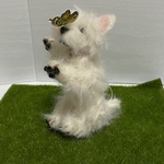 ホワイトテリア　蝶々　ストラップ