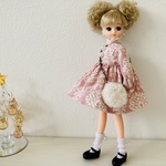 リカちゃん 4点セット ダマスク  ピンク　ハイウエストワンピコーデ