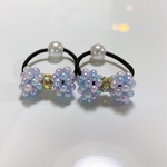 グラデーションパール　リボンヘアゴム