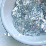 【4個】USA import vintage シルバー　アクリル　ドロップビーズ