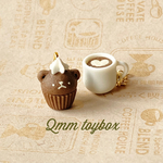 くまさんカップケーキとカフェセット【ピアス・イヤリング】