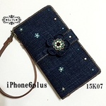 ﾃﾞﾆﾑﾘﾒｲｸ★iPhone6plus★スマホ手帳型ケース持ち手付 ★15K07