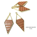 4pcs★fakeleather rhombus charm（フェイクレザー ひし形チャーム）