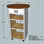 ｍさまオーダー作品＊棚付き＊まぁるいサイドテーブル＊キャスター付き