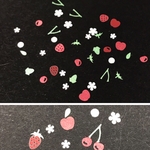  【1個 フルーツ＆フラワー】  ケース入り 封入メタルフレーク ネイルアートやレジンに  花 りんご さくらんぼ チェリー ストロベリー イチゴ