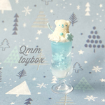 雪の日くまクリームソーダ【観賞用・片耳ピアス・片耳イヤリング・ネックレス】