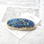 オーダー作品 ビーズ刺繍のヘアピン 〜波〜