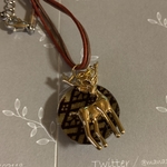 和柄茶系鹿パーツ🦌ネックレス