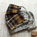 ハンドメイド 秋冬用マスクカバー あったかい リバーシブル アイロンがけ不要 綿 裏毛 ズパゲッティ 日本製☆