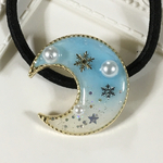  White Blue 雪の結晶ヘアゴム  レジン