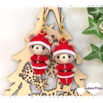あみぐるみ＊mameくまサンタクロースのストラップ🎄