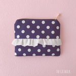 perm様専用　フリルティッシュポーチ　NAVY×DOT