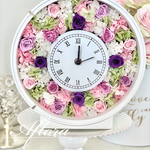 再販×4【送料無料】花時計＊プリザーブドフラワー＊花＊プリザ＊紫＊ピンク＊薔薇＊プレゼント＊誕生日＊お祝い＊還暦＊米寿
