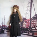 SD13・Grグラフィティ女の子用のコートワンピース4点セット・ハンドメイド品一点物