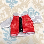 【ジャケット】❤️赤✖️白のクールなジャケット　オビツ11ねんどろいどどーるサイズ