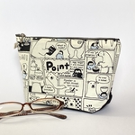 マチ付きポーチ＊アメコミ風＊シロクマ/白