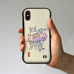 グリップiPhoneケース　アマビエさま（ライトベージュ）