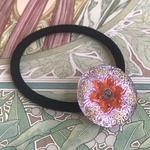 はつゆきおこし❇︎チェコガラスボタンのヘアゴム27mm