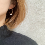 14kgf 2wayゆれる淡水パールフープピアス