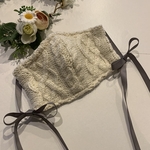 クリスマスプレゼントにも♡ニット♡ マスク　リボン　立体マスク　ケーブルニット　ロングリボン　高島ちぢみ