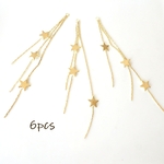 スター 星 ゴールド 3連チェーン タッセル☆  6個