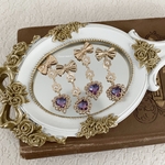 送料込み(799)リボン＆ハートピアス