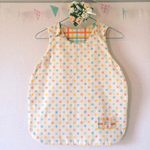 ＊sillychickさま専売品＊再販３*０歳〜４歳頃まで使える６重ガーゼスリーパー＊マーブルドット＊オレンジグリーン系