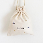 ≪名入れ刺繍巾着≫cosmo柄刺繍巾着