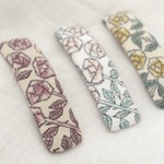 リバティぱっちん留め（長方形・5ｃｍ）/Sleepng Rose　2個セット