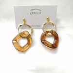 ゴールド&べっ甲チェーンピアス/イヤリング　アレルギー対応