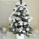 華やか♡　雪の結晶　シルバーベル　スノーシルバー　ミンクファー　クリスマスツリー　クリスマスオーナメント