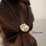 上品パールとビジューのヘアゴム♡